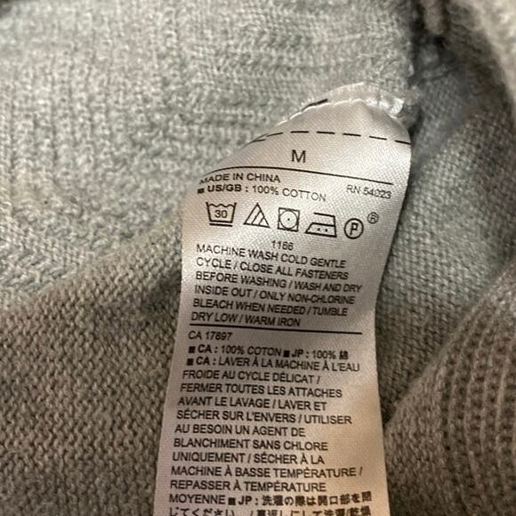 Banana Republic Gray Chevron Long Sleeve Zip Up Cardigan Sweater Top Size M - Picture 4 of 4